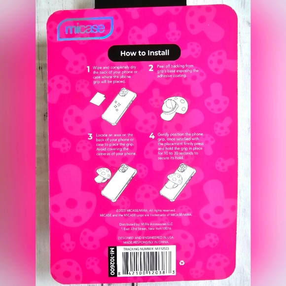 NEW Rhinestone Bling Crystals Pink & Gold Mushroom Popsocket Phone Grip - Picture 5 of 7